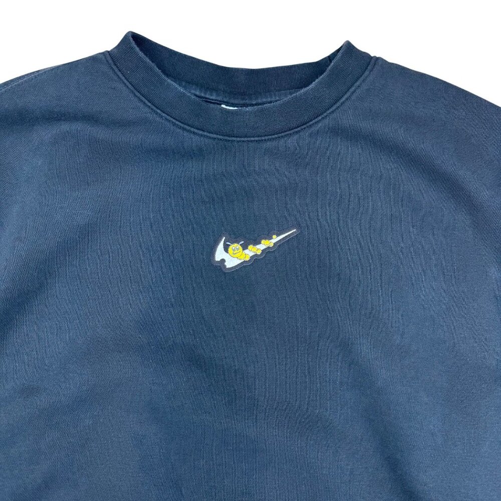 Rare Nike Black Spring Forward Butterfly graphic embroidered Swoosh pullover Sm - Picture 3 of 8